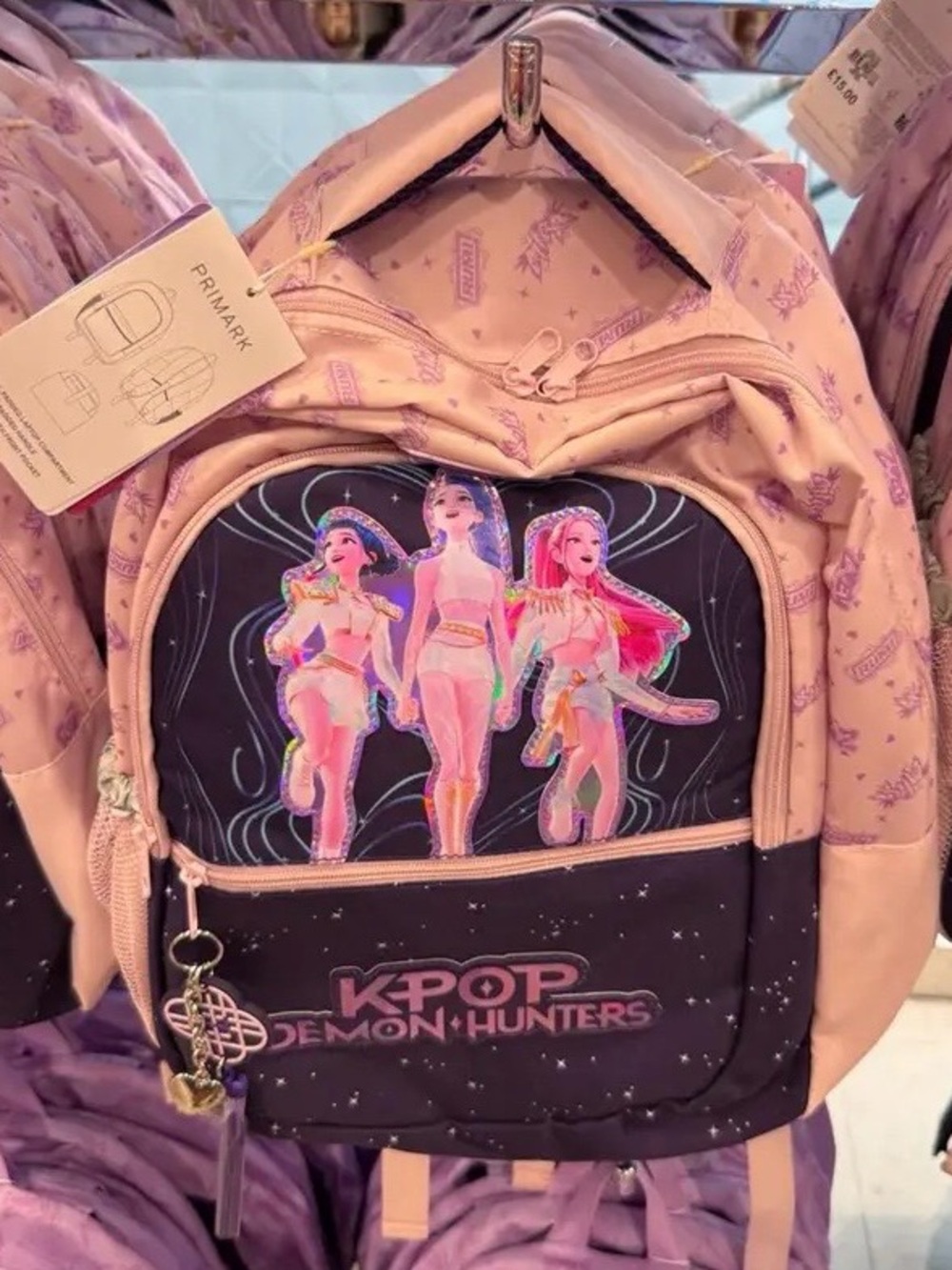 DISO— NFS Primark Pink and Black K-Pop Demon Hunters Backpack